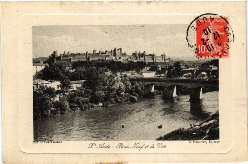 Carte postale ancienne L'Aude Pont Neuf et la Cite France