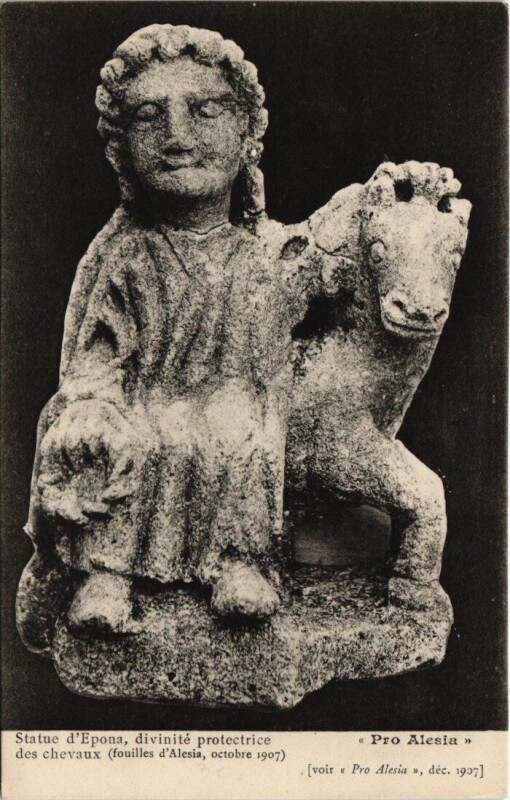 Carte postale ancienne Pro Alesia - Statue d'Epona