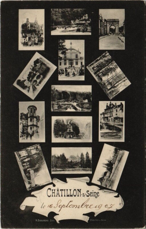 Carte postale ancienne Chatillon-sur-Seine - Collage à Châtillon-sur-Seine