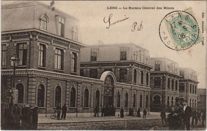 Carte postale ancienne Lens-Le Bureau Central des Mines