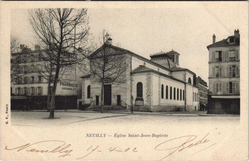 Carte postale ancienne Neuilly - Eglise Saint-Jean-Baptiste