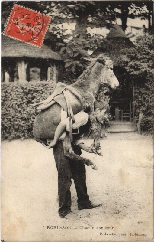 Carte postale ancienne Robinson - Chacun son tour