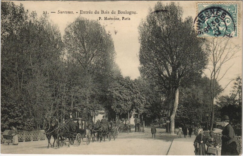 Carte postale ancienne Suresnes - Entrée du Bois de Boulogne à Suresnes