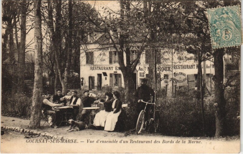 Carte postale ancienne Gournay-sur-Marne - Vue d'ensemble d'un Restaurant des Bords à Gournay-sur-Marne