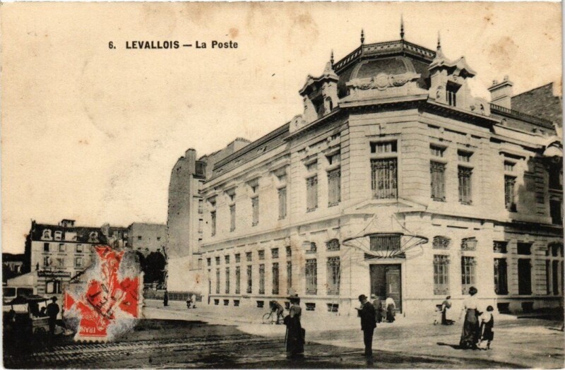 Carte postale ancienne Levallois - La Poste
