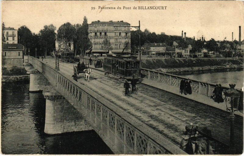 Carte postale ancienne Billancourt - Panorama du Pont