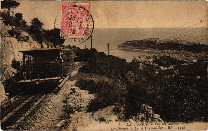 Carte postale ancienne La Turbie - Vue sur Monaco à La Turbie