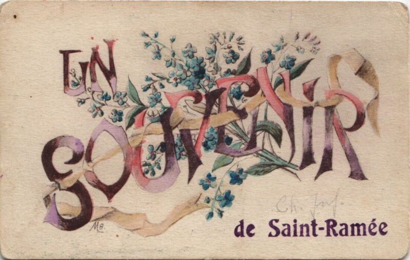 Carte postale ancienne Un Souvenir de Saint-Ramée