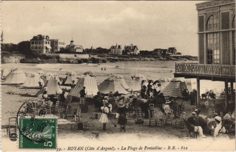 Carte postale ancienne Royan-La Plage de Pontaillac à Royan