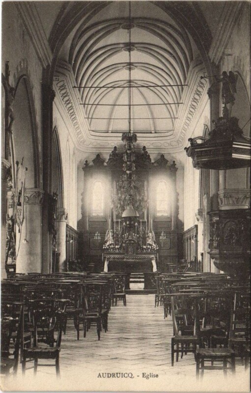 Carte postale ancienne Audruicq-Eglise à Audruicq