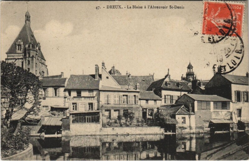 Carte postale ancienne Dreux-La Blaise a l'Abreuvoir Saint-Denis à Dreux