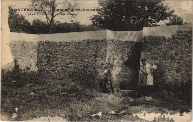 Carte postale ancienne Montfermeil - Fontaine Jean Valjean à Montfermeil