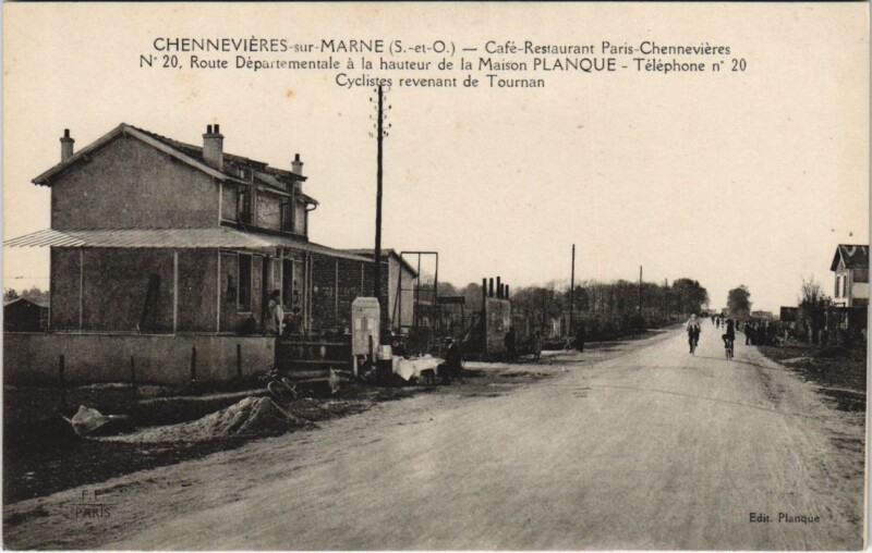 Carte postale ancienne Chennevieres-sur-Marne - Café-Restaurant Paris-Chennevieres à Chennevières-sur-Marne