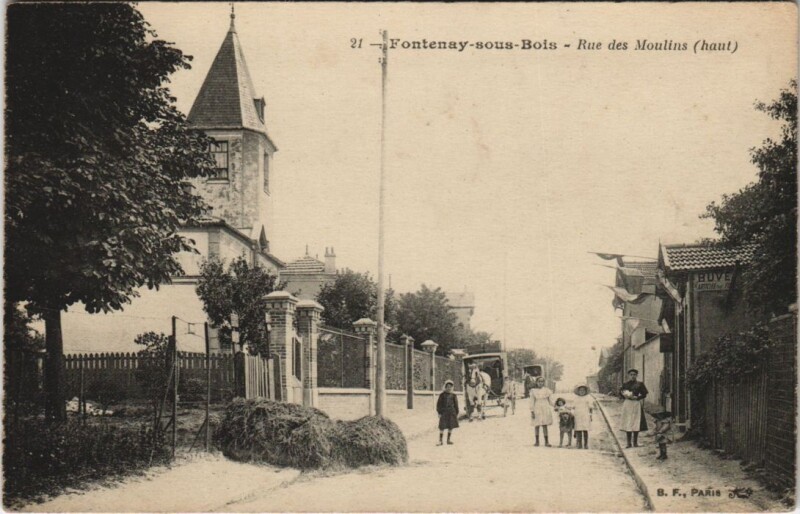 Carte postale ancienne Fontenay-sous-Bois - Rue des Moulins à Fontenay-sous-Bois
