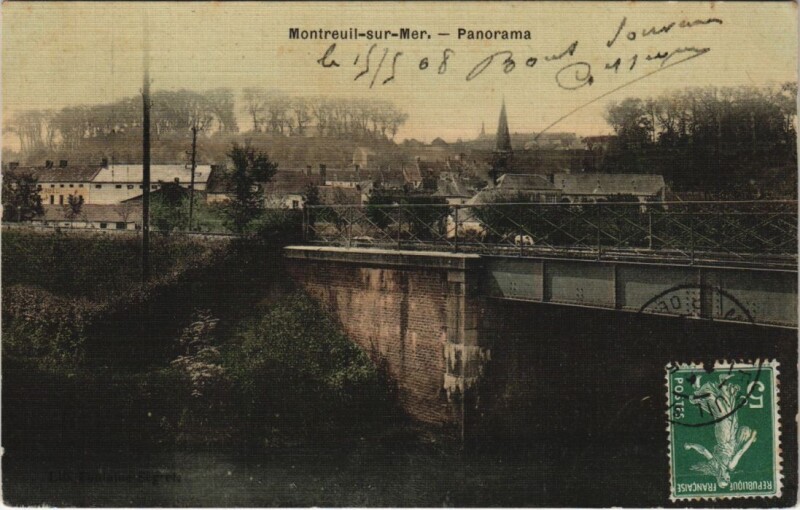 Carte postale ancienne Montreuil-sur-Mer - Panorama à Montreuil