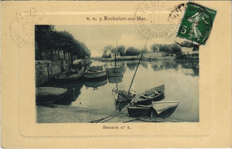 Carte postale ancienne Rochefort-sur-Mer - Bassin à Rochefort
