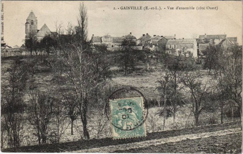 Carte postale ancienne Gainville - Vue d'ensemble