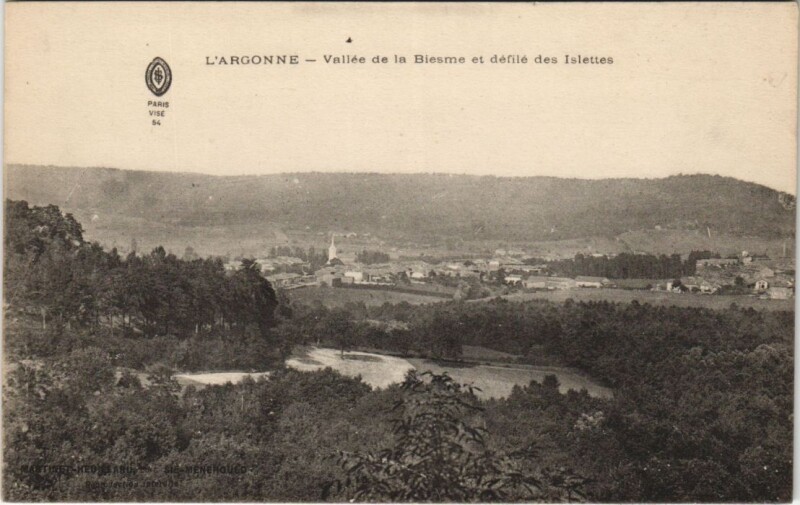 Carte postale ancienne L'Argonne - Vallée de la Biesme et defile des Islettes