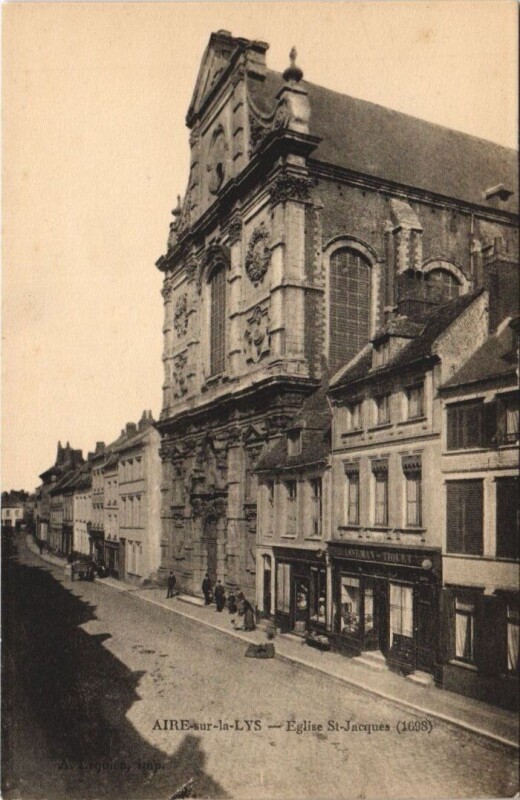 Carte postale ancienne Aire-sur-la-Lys-Eglise Saint-Jacques à Aire-sur-la-Lys