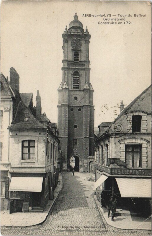 Carte postale ancienne Aire-sur-la-Lys-Tour du Beffroi à Aire-sur-la-Lys