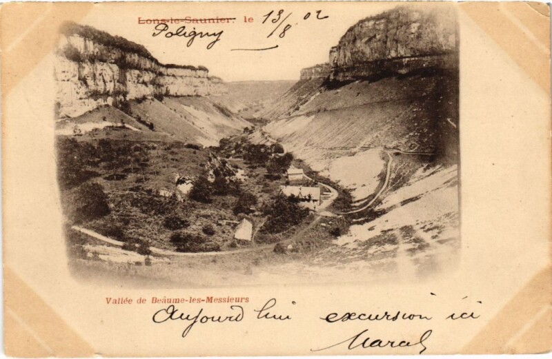 Carte postale ancienne Vallee de Baume les Messieurs France à Baume-les-Messieurs