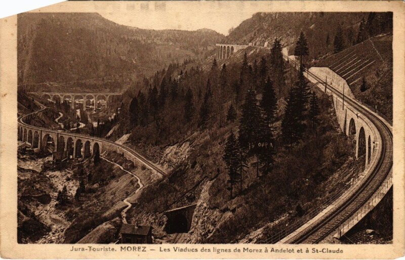 Carte postale ancienne Morez- Les Viaducs des lignes France
