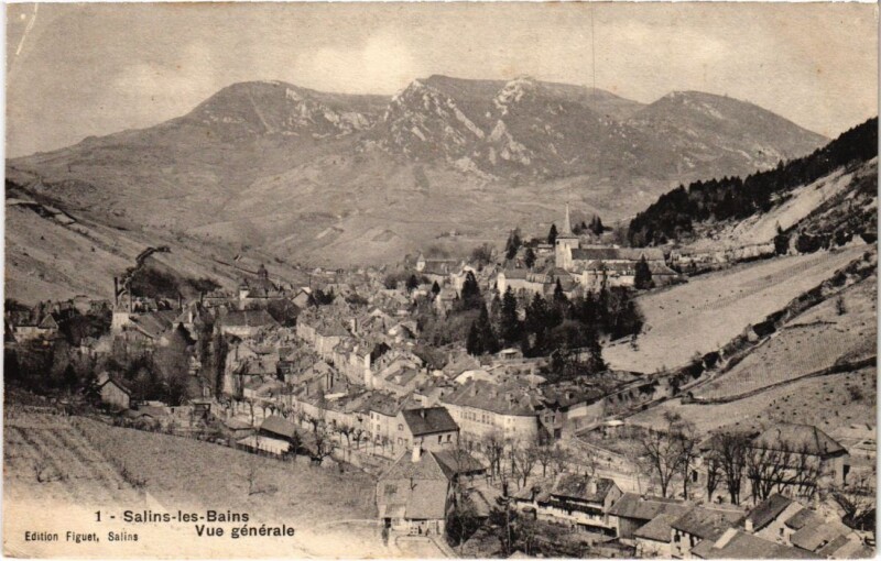 Carte postale ancienne Salins les Bains- vue generale France à Salins-les-Bains