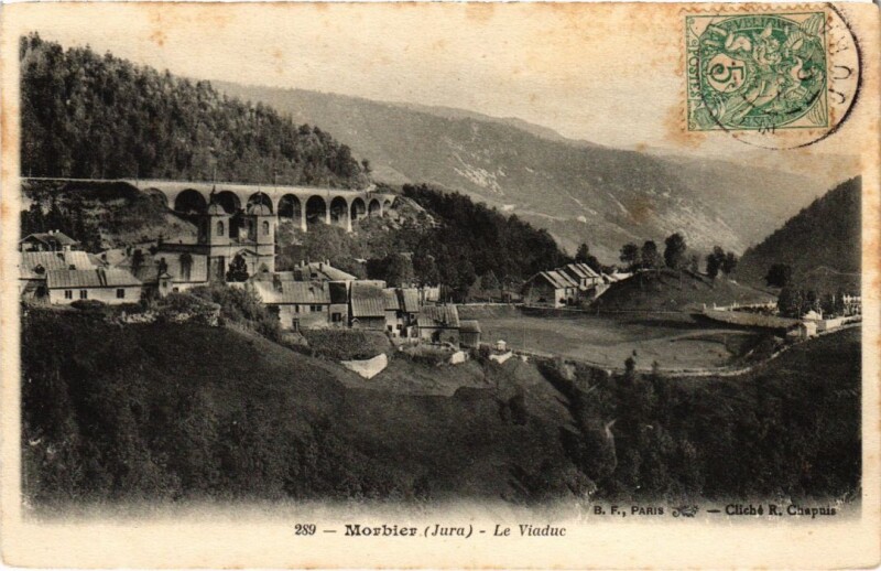 Carte postale ancienne Morbier- Le Viaduc France à Morbier