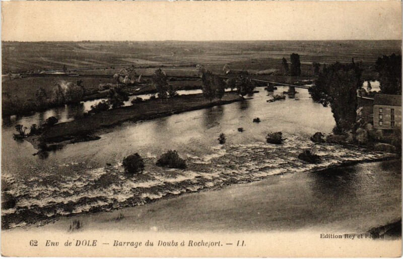 Carte postale ancienne Barrage du Doubs a Rochefort France