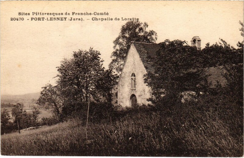 Carte postale ancienne Pont Lesney- Chapelle de Lorette France