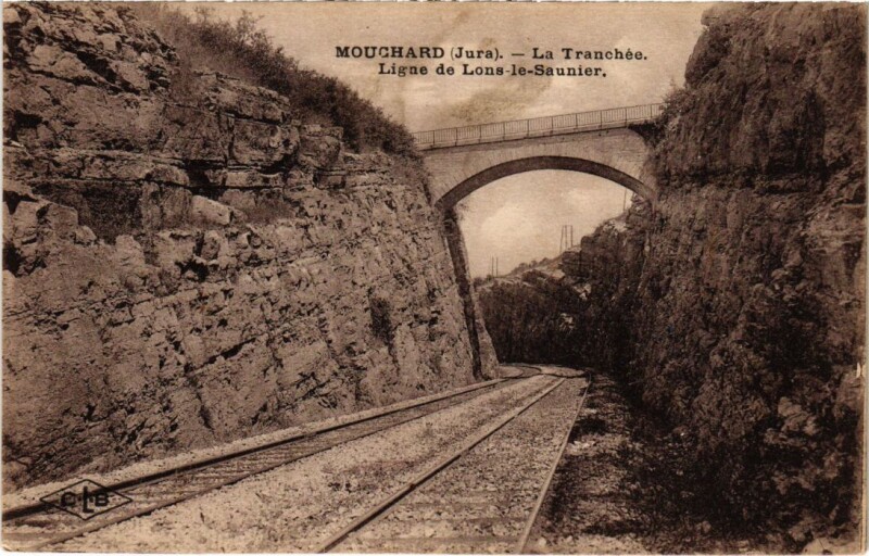 Carte postale ancienne Mouchard- La Tranchee, Ligne de Lons le Saunier France à Lons-le-Saunier