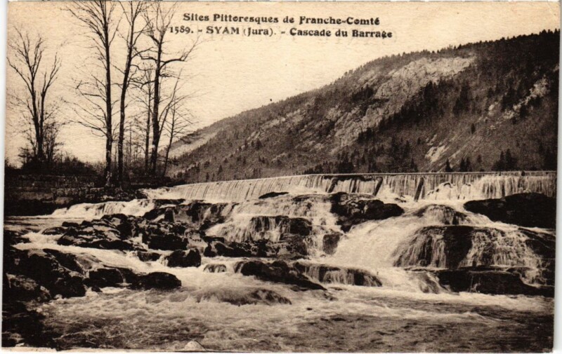 Carte postale ancienne Syam- Cascade du Barrage France