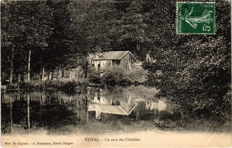 Carte postale ancienne Etival- Un coin des Chatelles France
