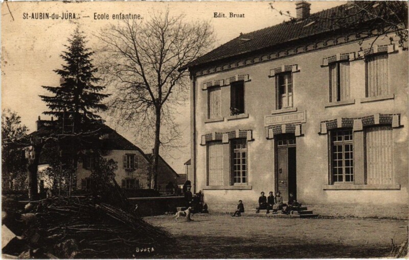 Carte postale ancienne St Aubin- Ecole enfantine France-