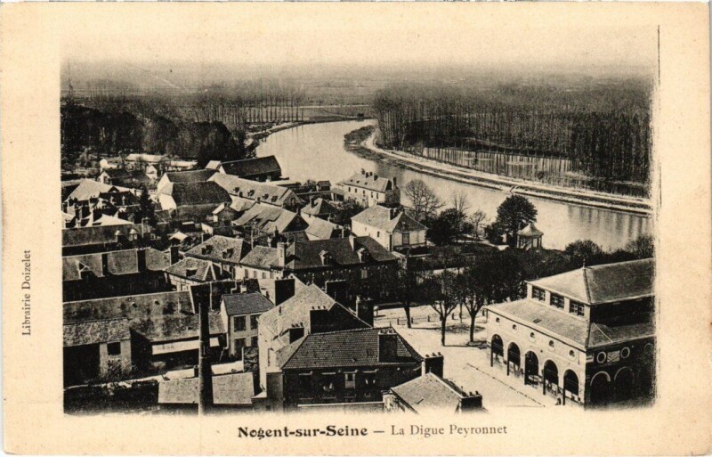 Carte postale ancienne Nogent-sur-Seine - La Digue Peyronnet à Nogent-sur-Seine