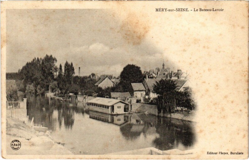 Carte postale ancienne Mery-sur-Seine - Le Bateau-Lavoir à Méry-sur-Seine