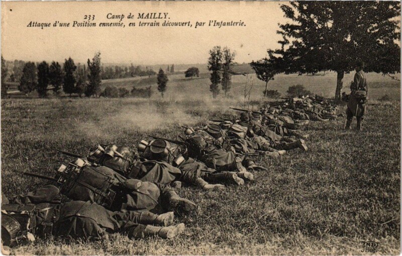 Carte postale ancienne Camp-de-Mailly - Attaque d'une position d'ennemie