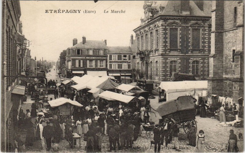 Carte postale ancienne Etrepagny - Le Marché à Étrépagny