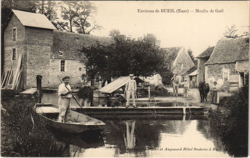 Carte postale ancienne Environs de Bueil-Moulin de Goel à Bueil
