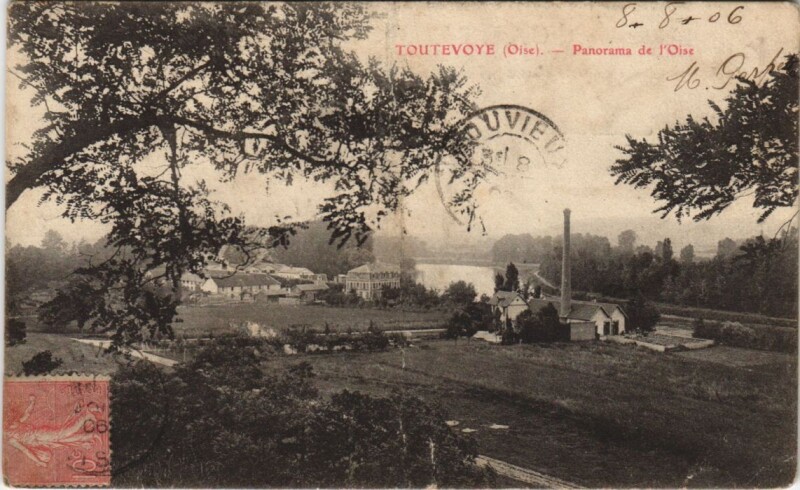 Carte postale ancienne Toutevoye - Panorama de l'Oise
