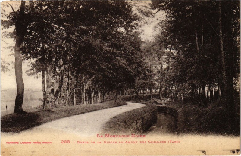 Carte postale ancienne Bords de la Rigole en Amont France