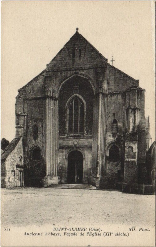 Carte postale ancienne Saint-Germer Ancienne Abbaxe Facade de l'Eglise