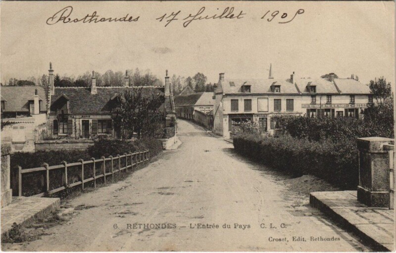 Carte postale ancienne Rethondes - L'Entrée du Pays à Rethondes