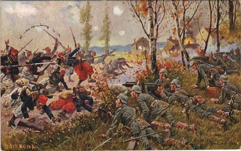 Carte postale ancienne Soissons - Military - World War I. - Battle Scene - 1914 à Soissons