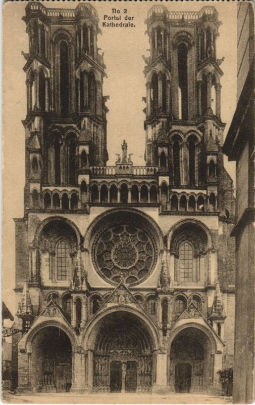 Carte postale ancienne Aisne - Cathedrale - Porte