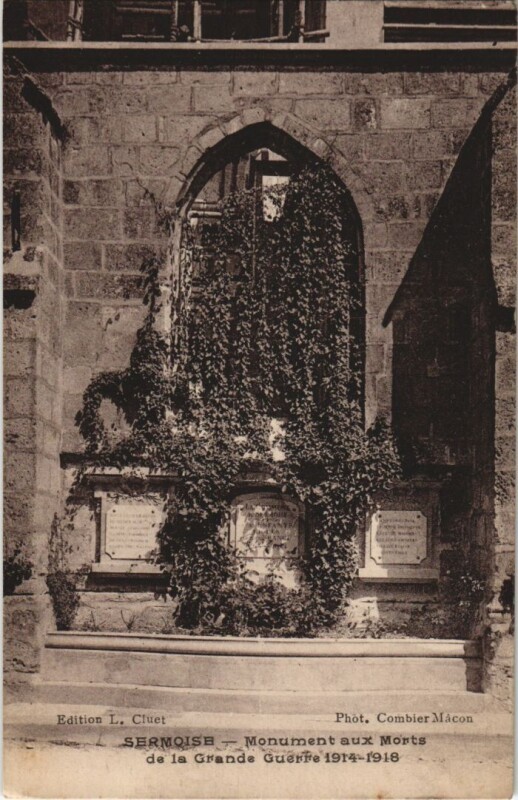 Carte postale ancienne Sermoise - Monument aux Morts de la Grande Guerre 1914-1918 à Sermoise
