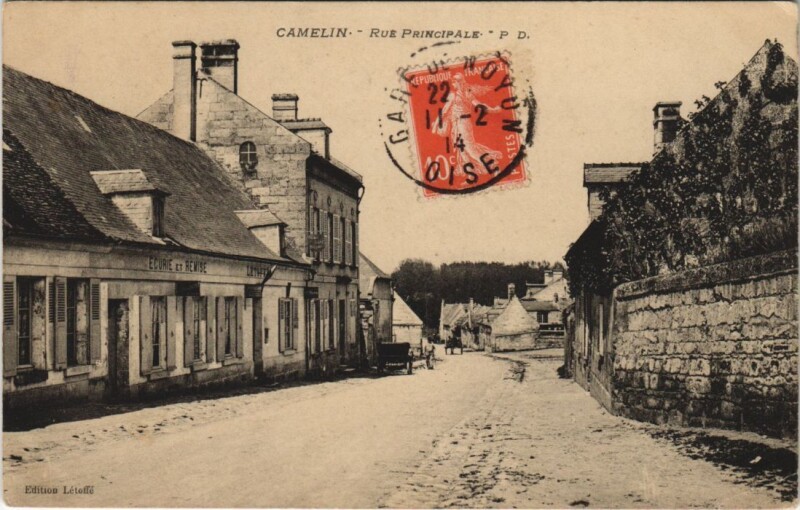 Carte postale ancienne Camelin - Rue Principale à Camelin