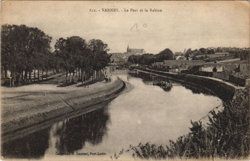 Carte postale ancienne Vannes - Le Port et la Rabine à Vannes