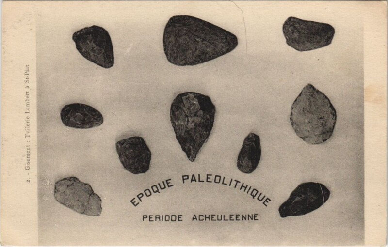 Carte postale ancienne Epoque Paleolithique Periode Acheuléenne