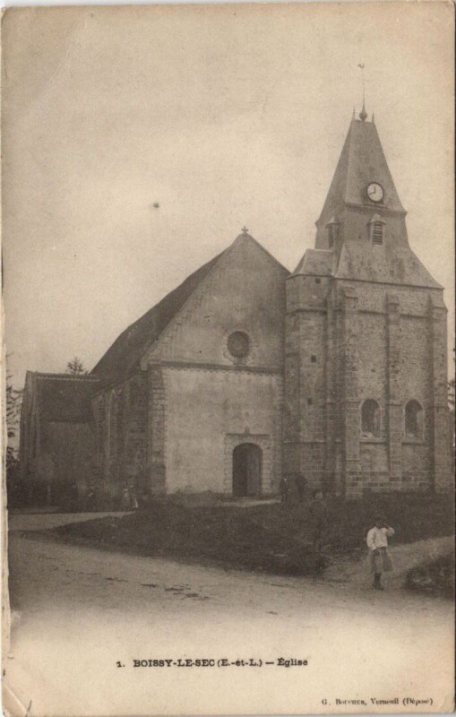 Carte postale ancienne Boissy-le-Sec - Eglise